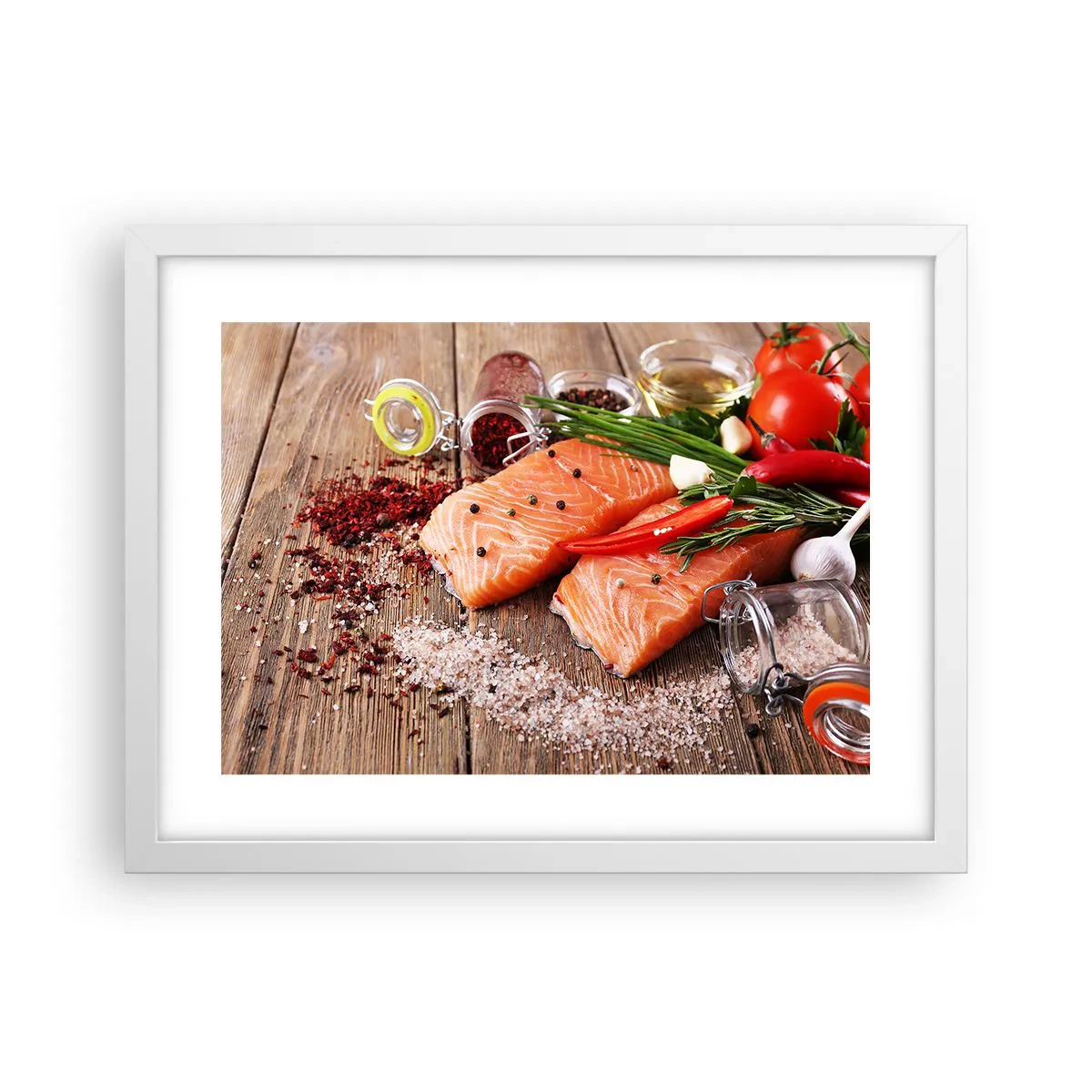 Poster in einem weißen Rahmen - Norwegisches Abenteuer in der Küche - 40x30 cm