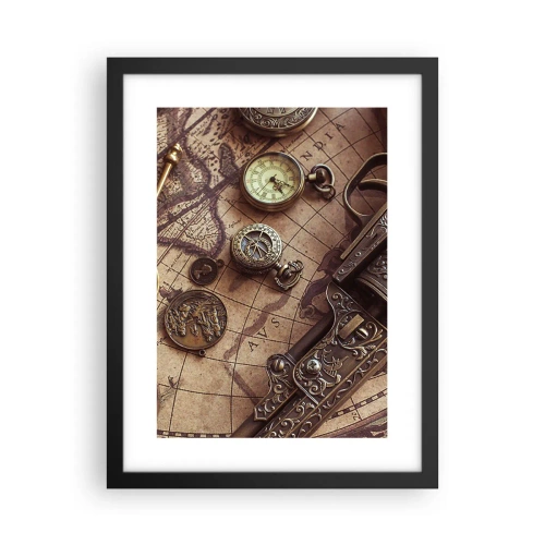Poster in einem schwarzem Rahmen - Das Abenteuer ruft - 30x40 cm