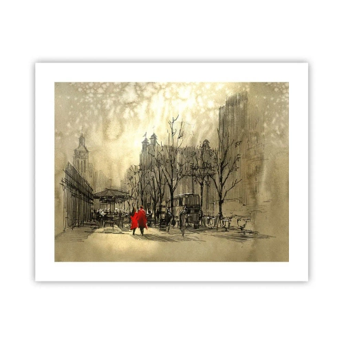 Poster - Ein Date im Londoner Nebel - 50x40 cm