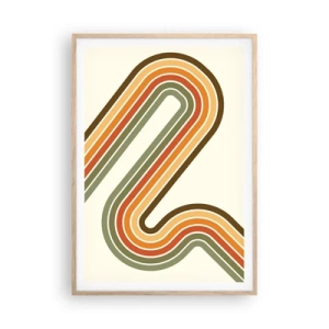 Poster in einem Rahmen aus heller Eiche - Zickzack zum Ziel - 70x100 cm