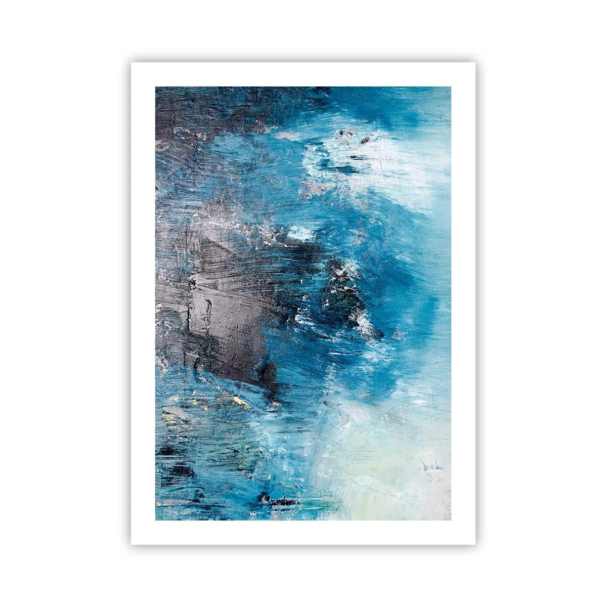 Poster - Abstrakte Komposition in Blautönen - 50x70cm - Rhapsodie in Blau - Moderne Wanddekoration für Wohnzimmer und Schlafzimmer ARTTOR