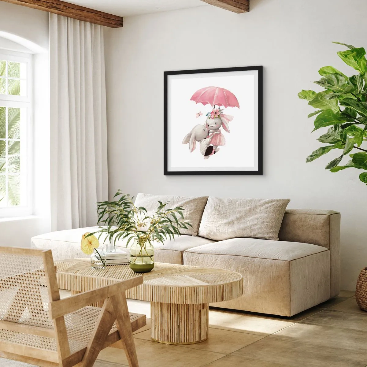 Poster in einem schwarzem Rahmen - Das ist eben Liebe - 40x40 cm