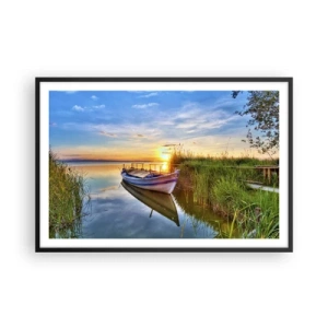 Poster in einem schwarzem Rahmen - Bucht erfüllter Träume - 91x61 cm