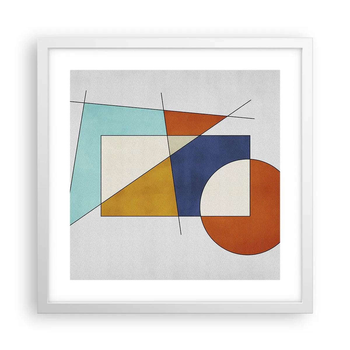 Poster in einem weißen Rahmen - Abstraktion: modernistisches Spiel - 40x40 cm