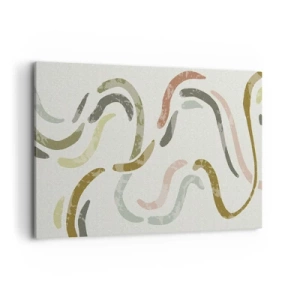 Bild auf Leinwand - Leinwandbild - Abstrakte Bögen in Pastellfarben - 120x80cm - Fröhlicher Tanz der Abstraktion - Moderne Wanddekoration für Wohnzimmer und Schlafzimmer ARTTOR
