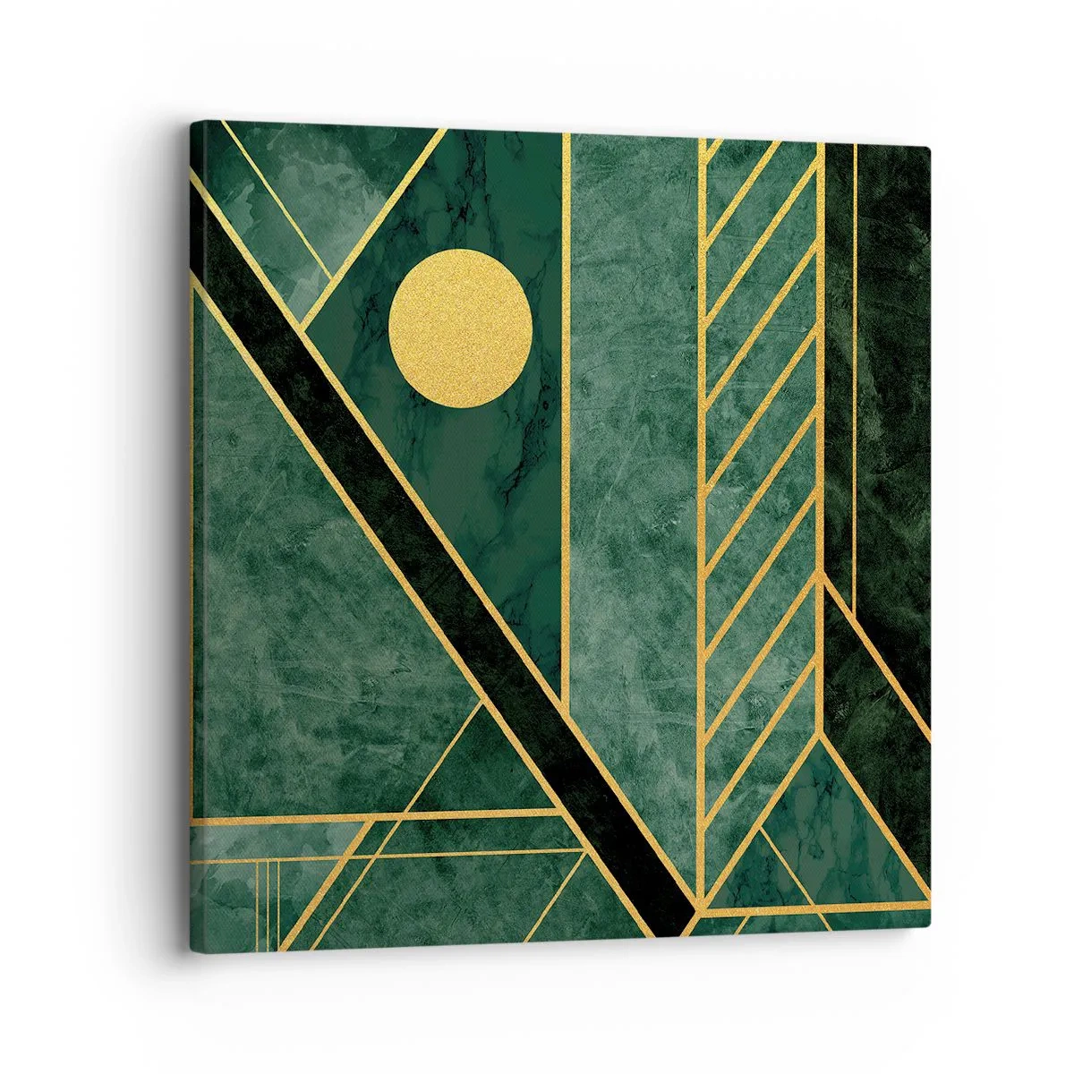 Bild auf Leinwand - Leinwandbild - Dynamik von Gold und Azurblau - 30x30 cm