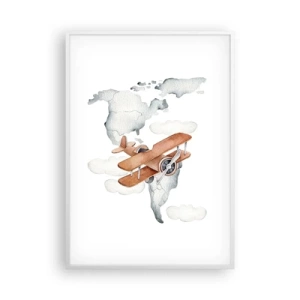 Poster in einem weißen Rahmen - Im Pioniergeist - 70x100 cm