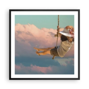 Poster in einem schwarzem Rahmen - Spaß in den Wolken - 60x60 cm