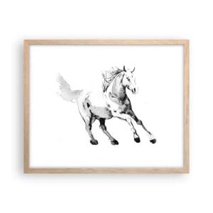 Poster in einem Rahmen aus heller Eiche - Ungezähmte Seele - 50x40 cm