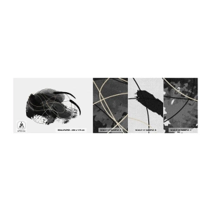 Fototapeten Muster Premium Canvas - Aus Schwarz entstanden - Abstraktion, Stück, Moderne Kunst - 100x30 cm