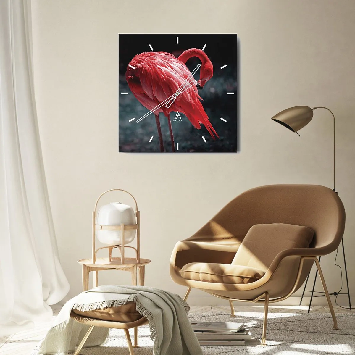 Wanduhr - Glasuhr - Ein purpurrotes Gedicht der Natur - 40x40 cm