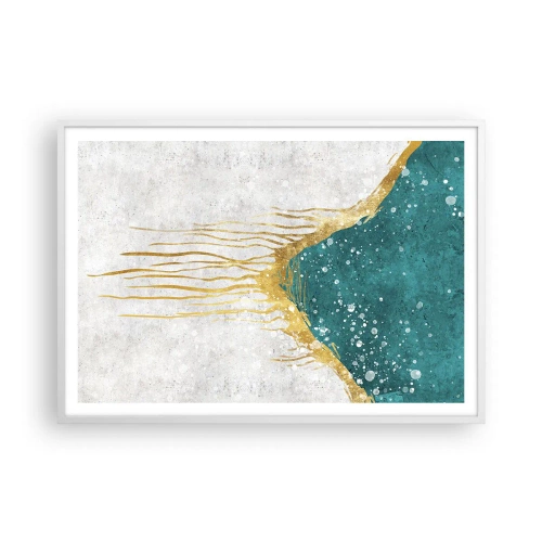 Poster in einem weißen Rahmen - Goldene Flut - 100x70 cm