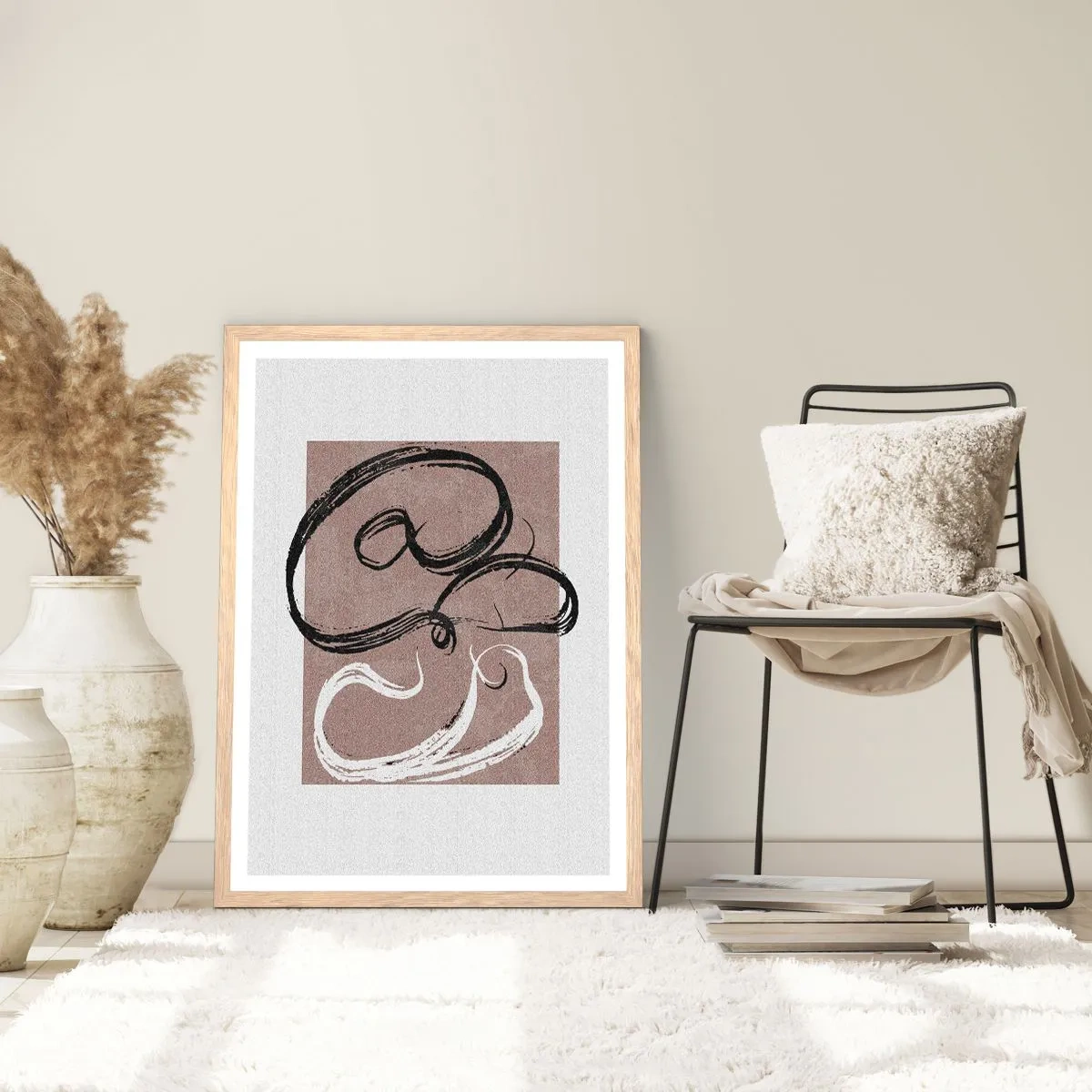 Poster in einem Rahmen aus heller Eiche - Komposition – die Suche nach Fülle - 30x40 cm