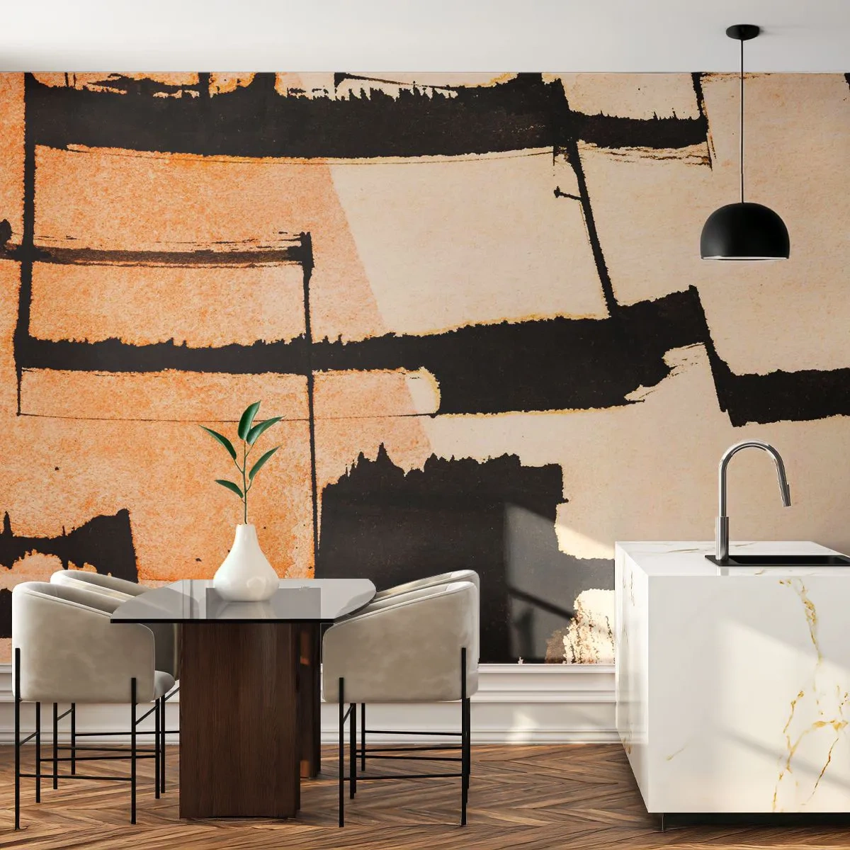 Fototapete Premium Sand - Also doch Ordnung - Abstraktion, Stück, Malerei - 150x105 cm