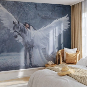 Fototapete Standard Eco - Ein inspirierter Moment - Abstraktion, Pferd, Frau - 400x280 cm