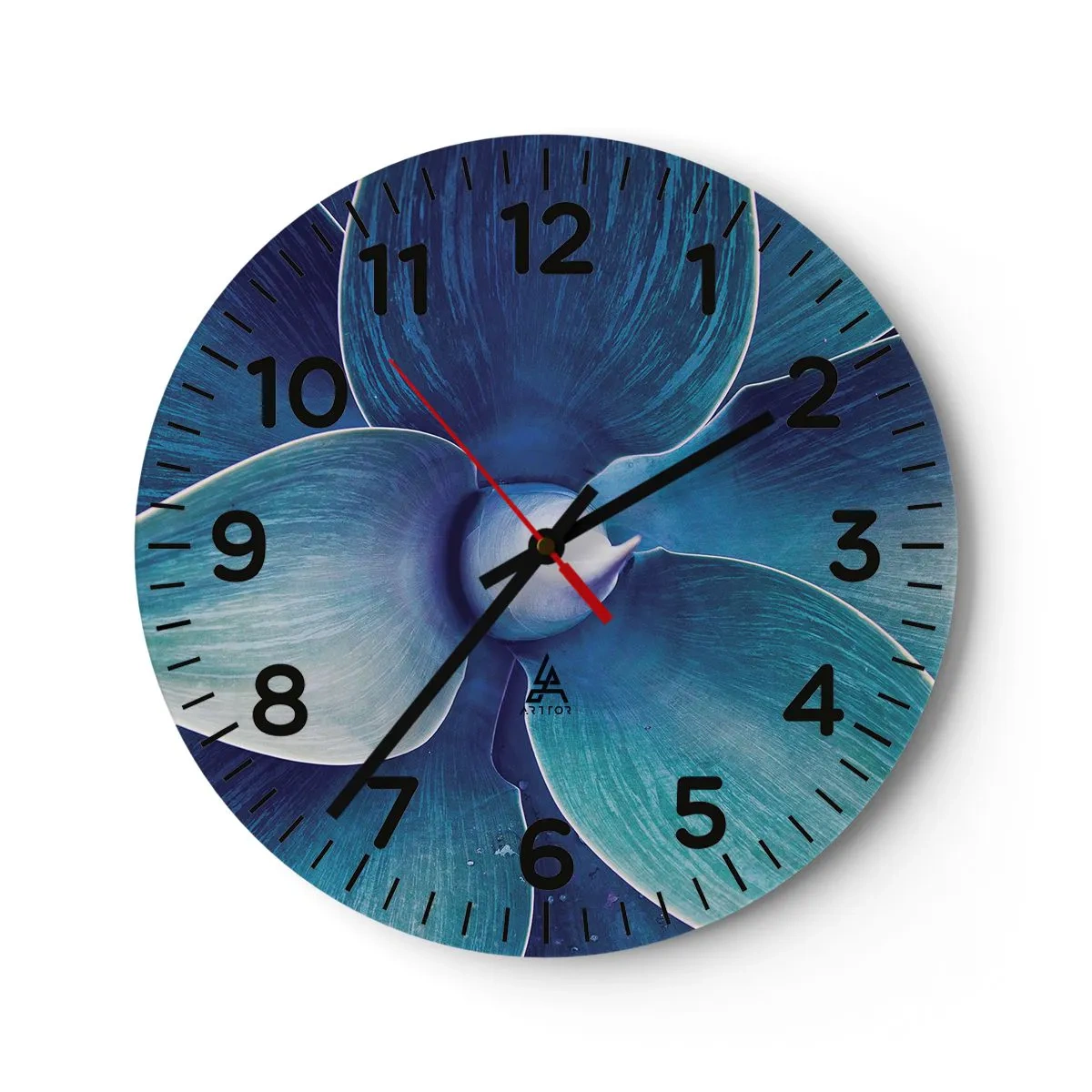 Wanduhr - Glasuhr - Bläulich vom Himmel - 40x40 cm