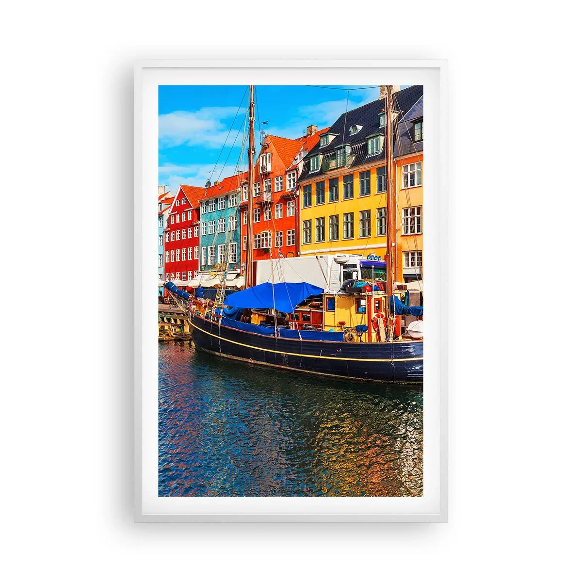 Poster in einem weißen Rahmen - Fröhlicher Kai - 61x91 cm