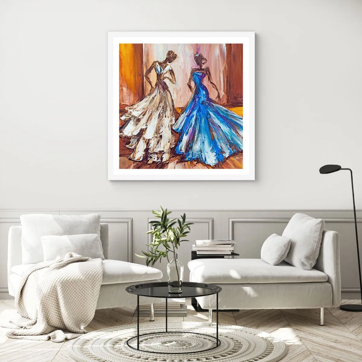 Poster in einem weißen Rahmen - Ein dankbares Duo - 30x30 cm