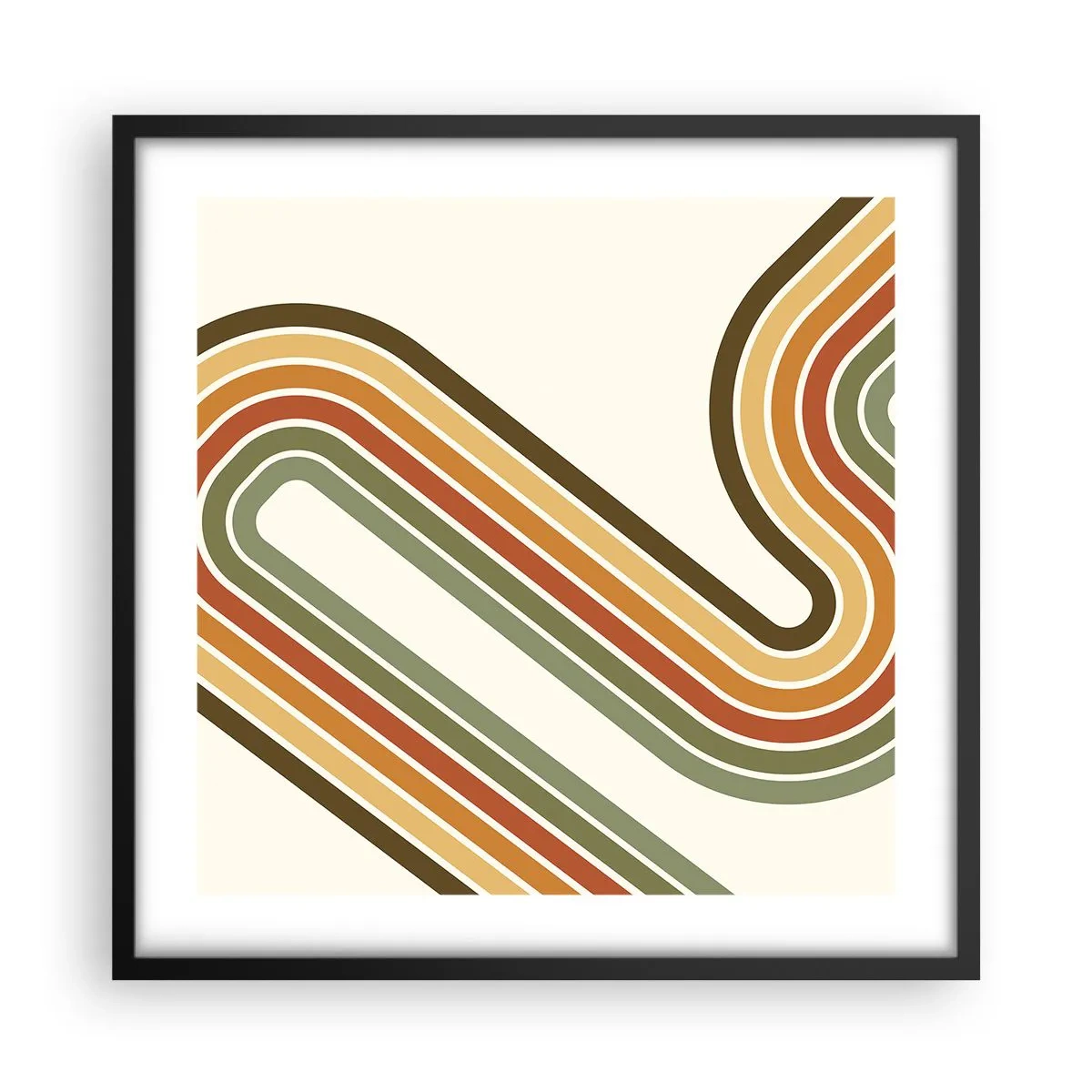 Poster in einem schwarzem Rahmen - Zickzack zum Ziel - 50x50 cm