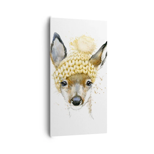 Bild auf Leinwand - Leinwandbild - Für den Winter im verschneiten Wald - 65x120 cm