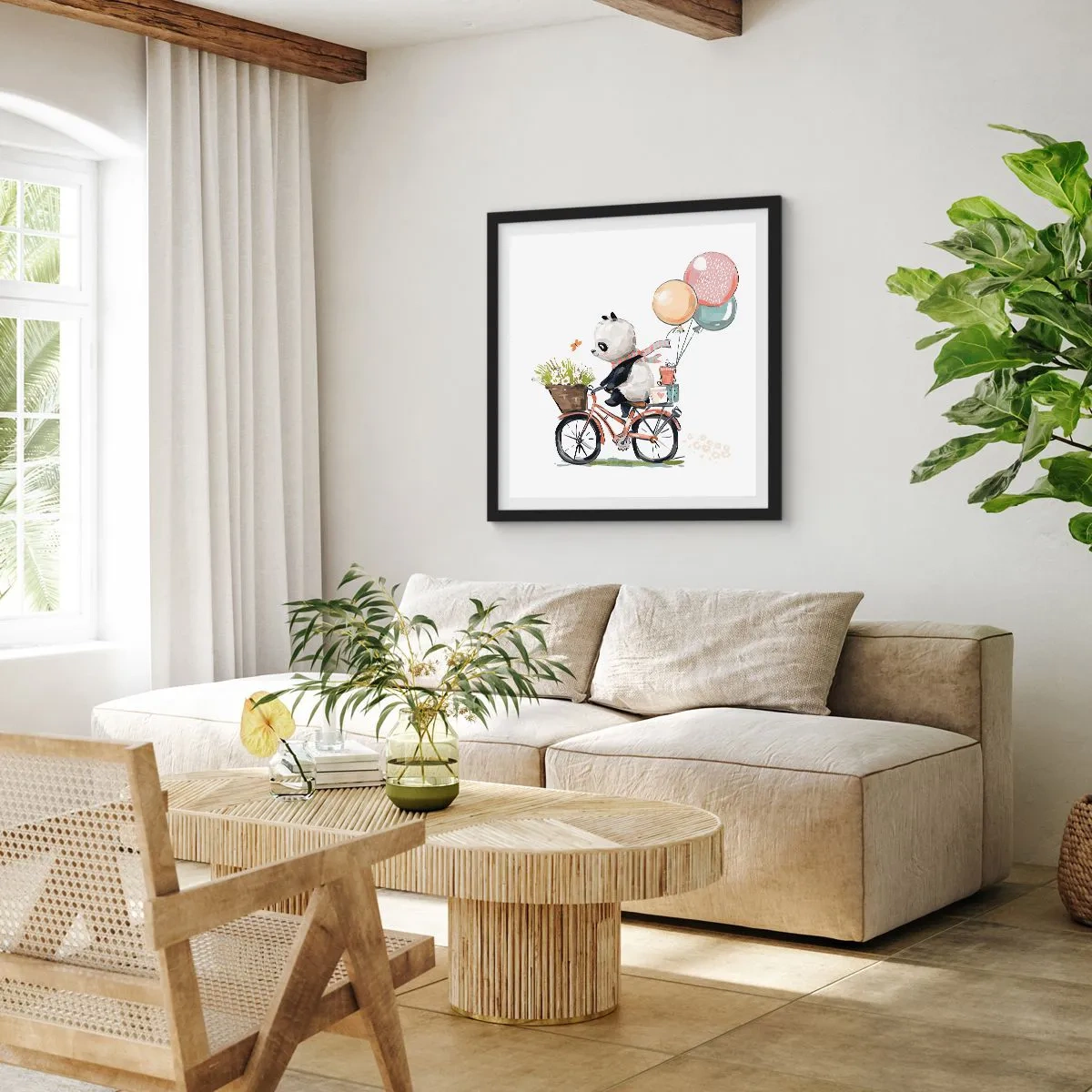 Poster in einem schwarzem Rahmen - Glücklicher Tag - 30x30 cm