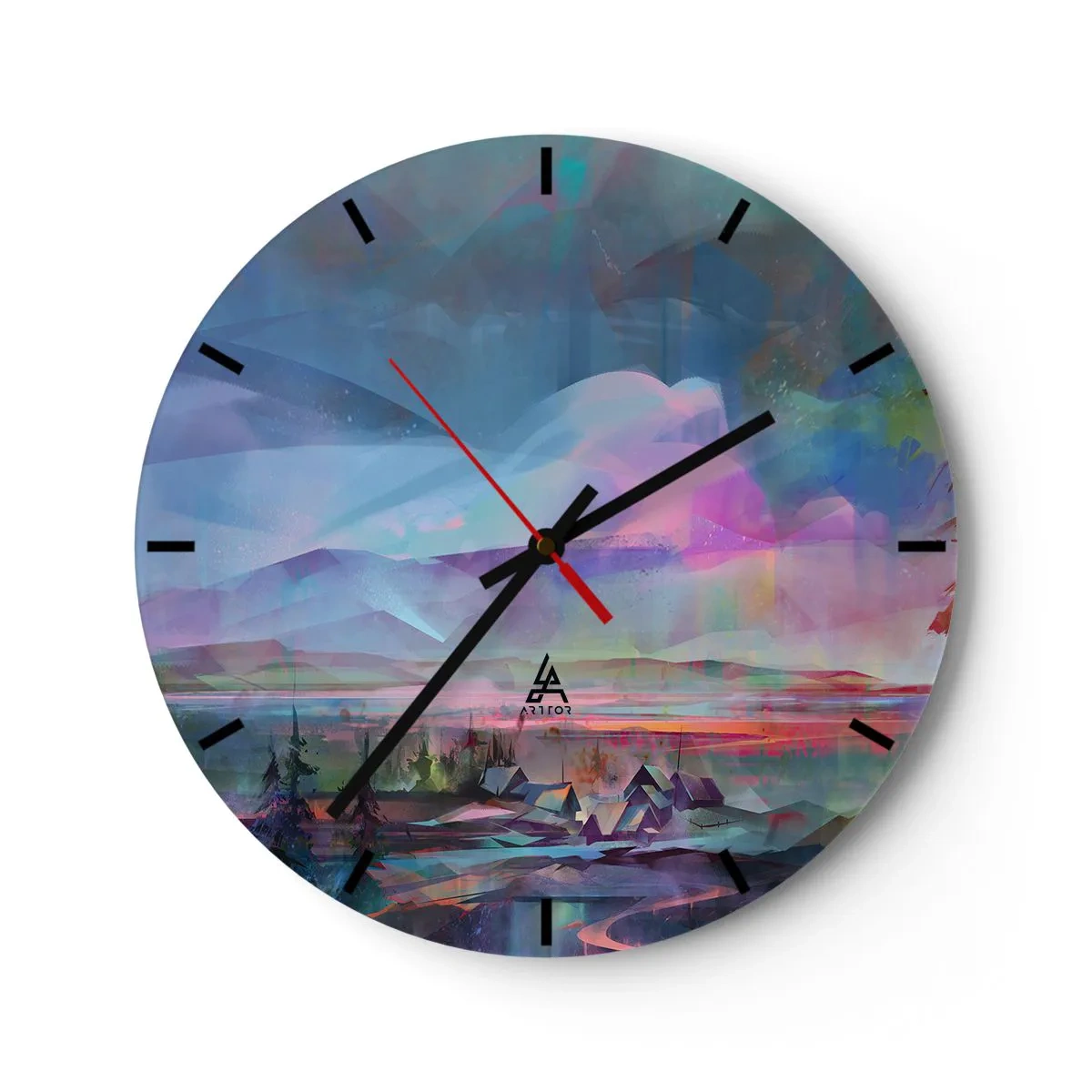 Wanduhr - Glasuhr - Unter einem wohlwollenden Himmel - 40x40 cm