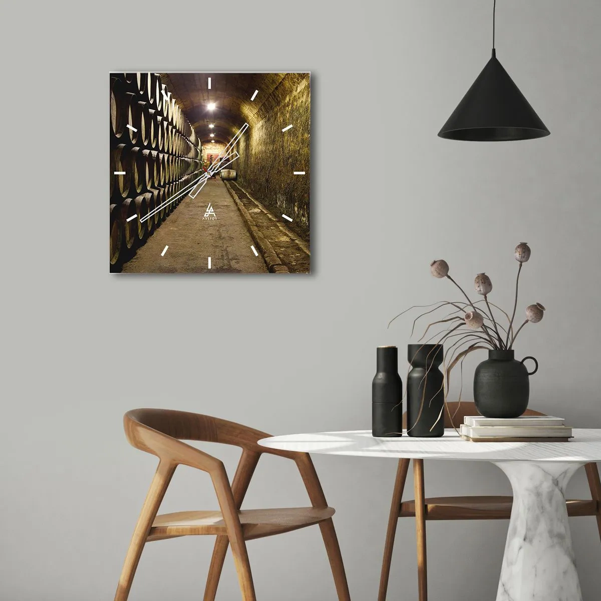 Wanduhr - Glasuhr - Es ist gut, sich hinzulegen - 40x40 cm