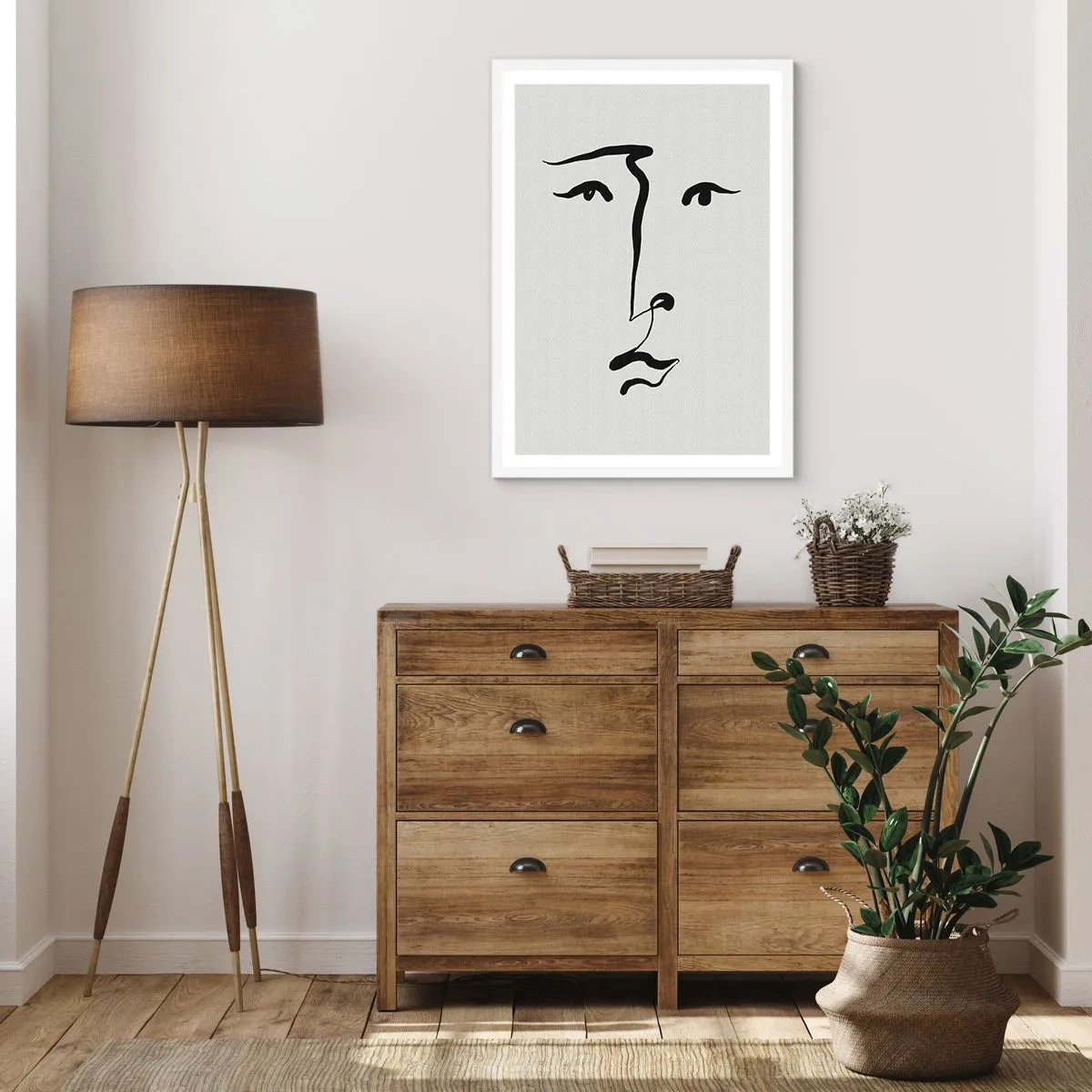 Poster in einem weißen Rahmen - Porträt mit einer Zeile - 61x91 cm