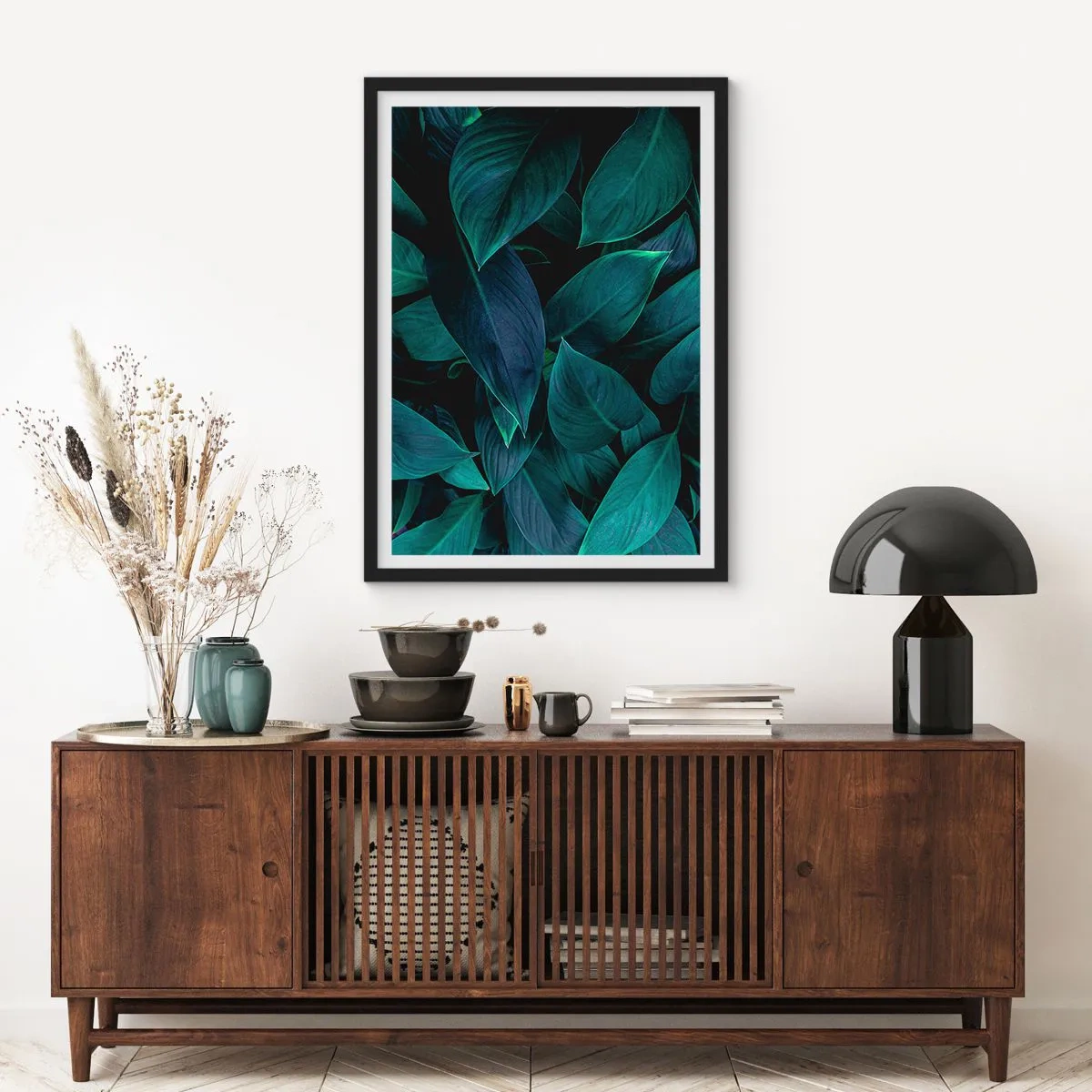 Poster in einem schwarzem Rahmen - Grün in sich selbst - 61x91 cm