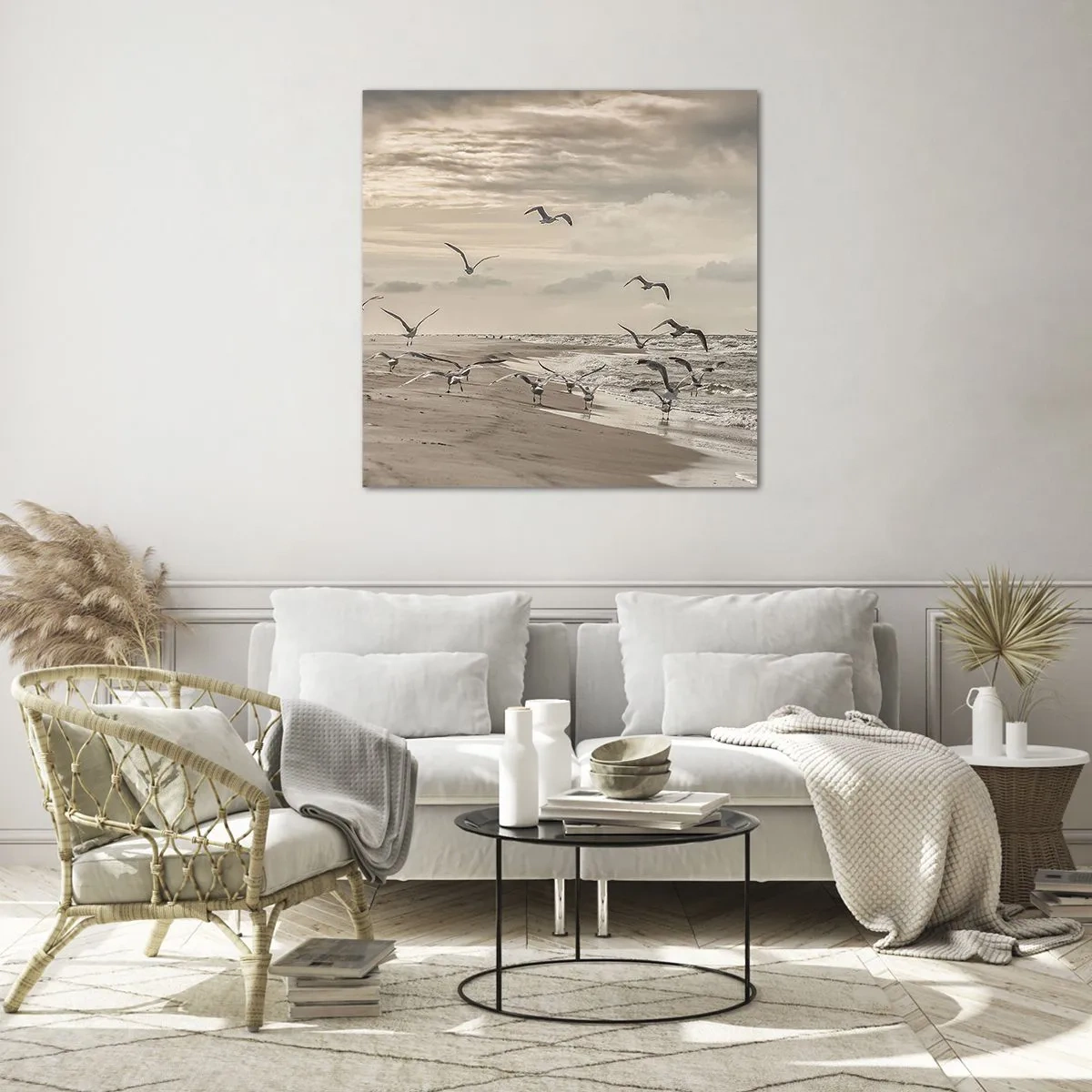 Glasbild - Bild auf glas - Meeresrauschen, Vogelgesang - 50x50 cm