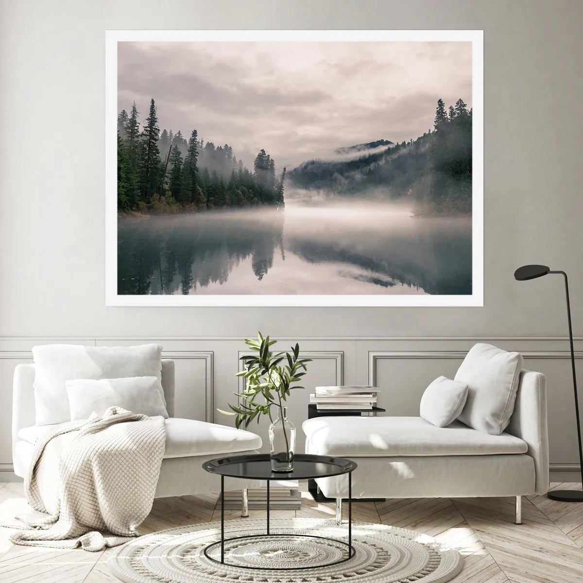 Poster - In Reflexion, im Nebel - 91x61 cm