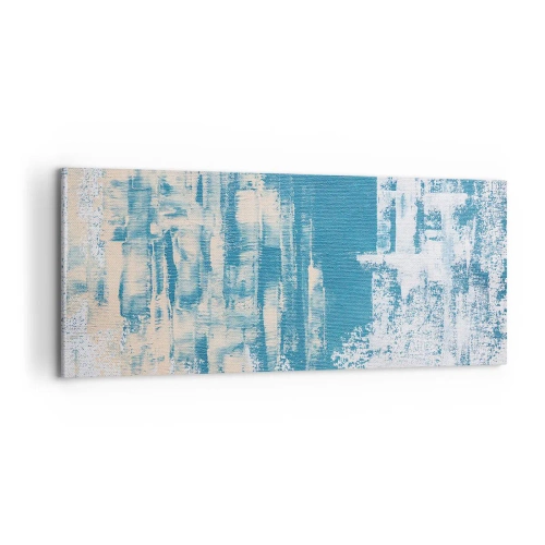 Bild auf Leinwand - Leinwandbild - Durch einen Eiszapfen - 100x40 cm