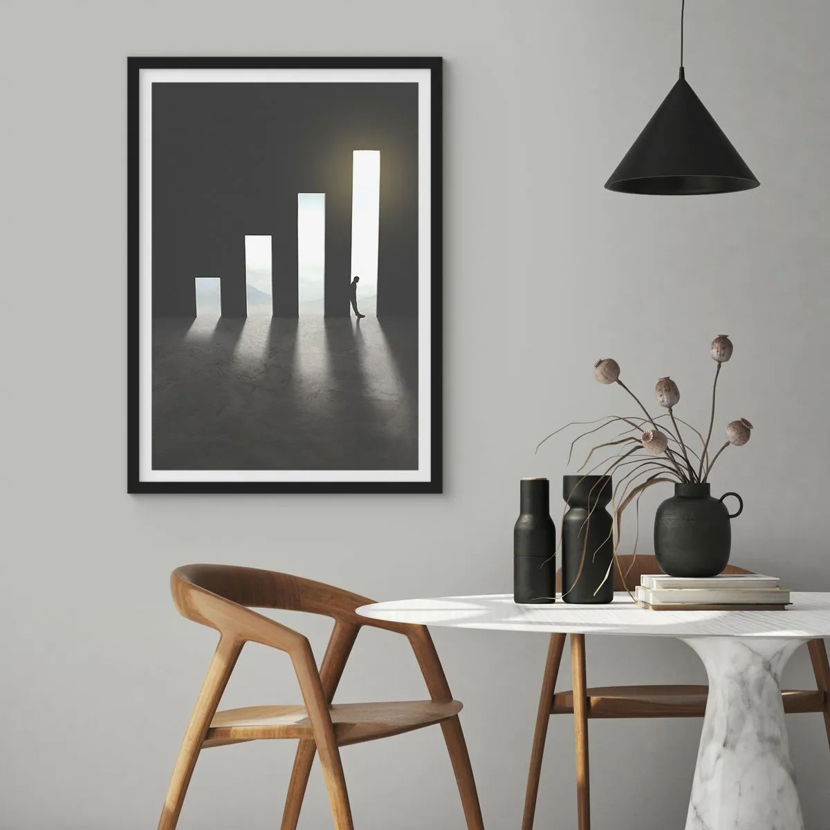 Poster in einem schwarzem Rahmen - Erfolg – ​​Impression - 61x91 cm