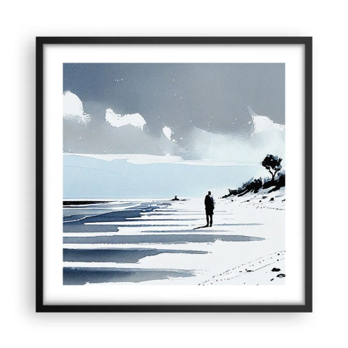 Poster in einem schwarzem Rahmen - Allein sein - 50x50 cm