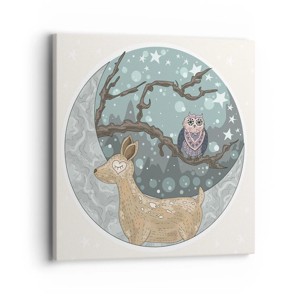 Bild auf Leinwand - Leinwandbild - Eine märchenhafte Waldnacht - 40x40 cm