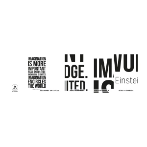 Fototapetenmuster Standard Eco - Einstein über die Kraft der Vorstellungskraft - Typografie, Bejahung, Maxime - 100x30 cm