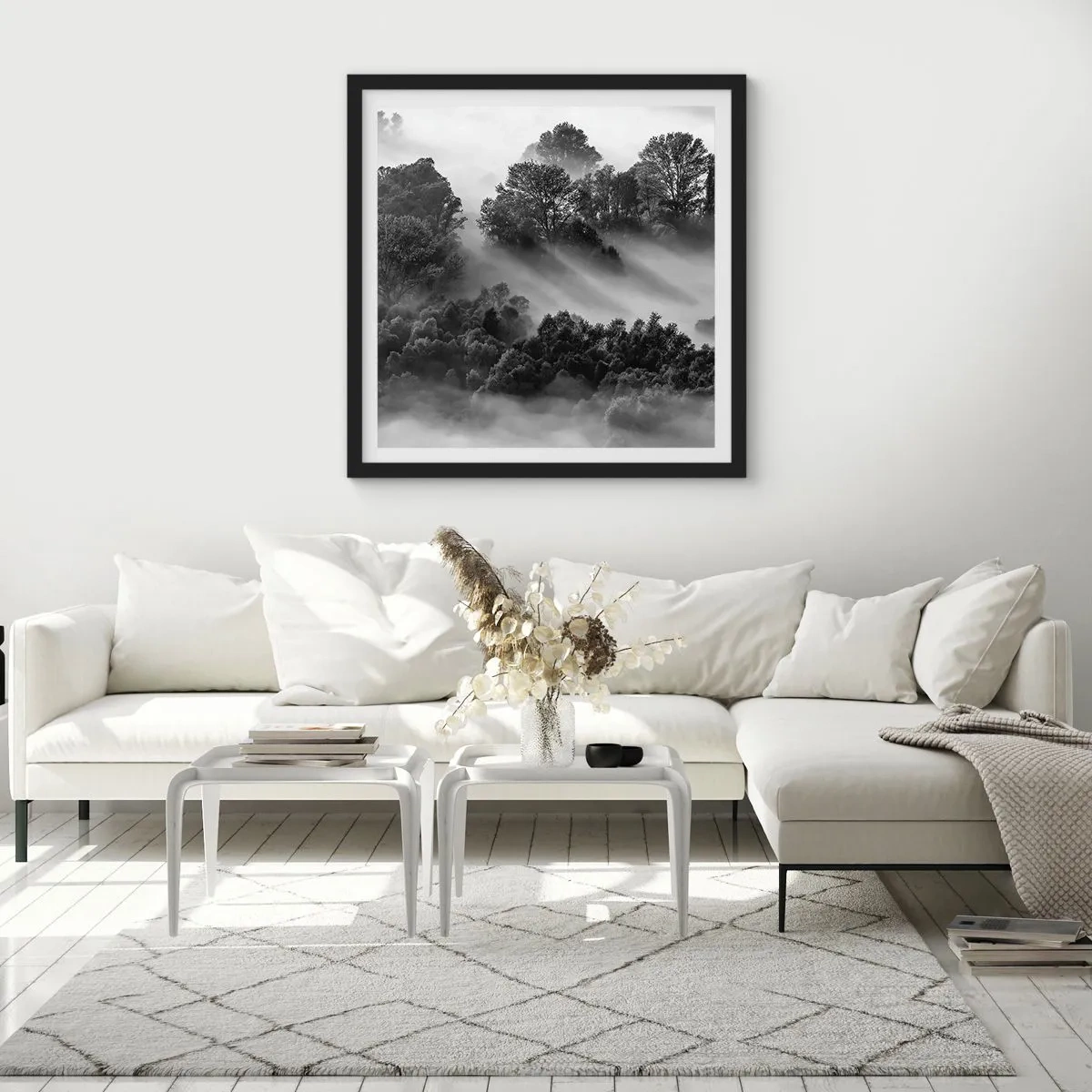 Poster in einem schwarzem Rahmen - Aufstehend aus dem Schlaf - 40x40 cm