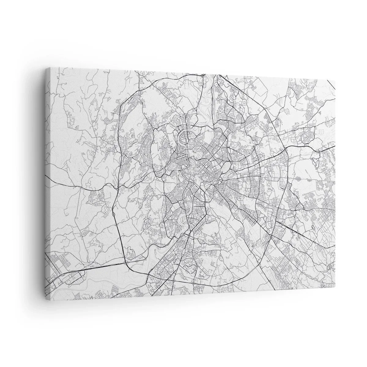 Bild auf Leinwand - Leinwandbild - Ein Stadtplan im minimalistischen Stil mit zarten Linien - 70x50cm - Römischer Kreis - Moderne Wanddekoration für Wohnzimmer und Schlafzimmer ARTTOR