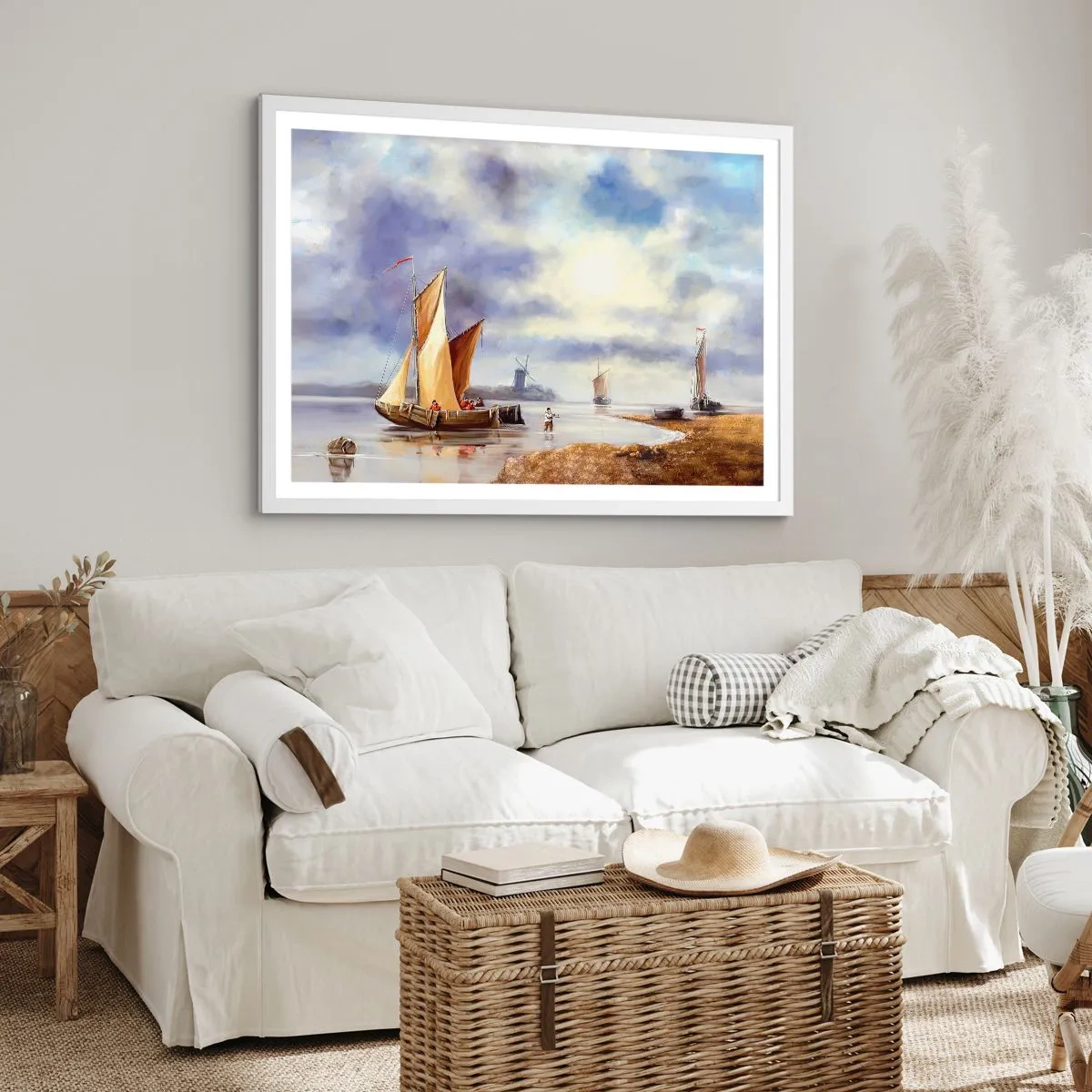 Poster in einem weißen Rahmen - Die Rückkehr der Seeleute - 50x40 cm