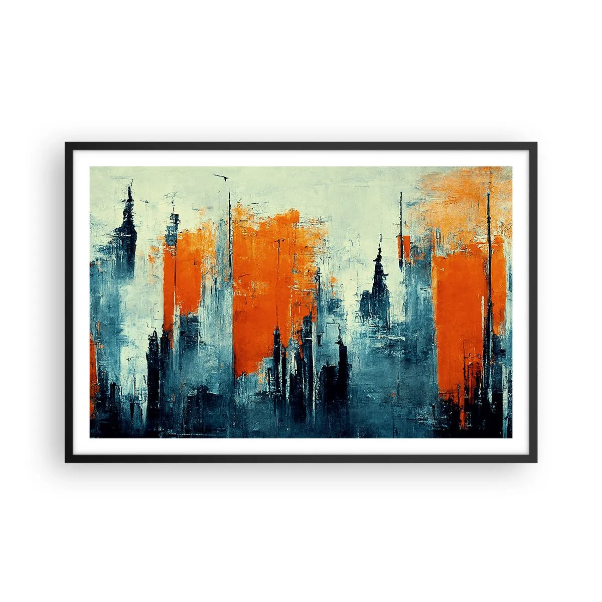 Poster in einem schwarzem Rahmen - Moderne Landschaft - 91x61 cm