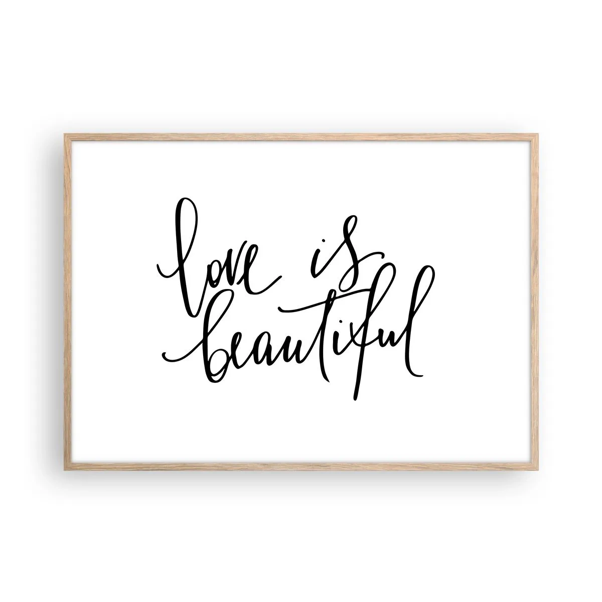 Poster in einem Rahmen aus heller Eiche - Lies und wiederhol - 100x70 cm