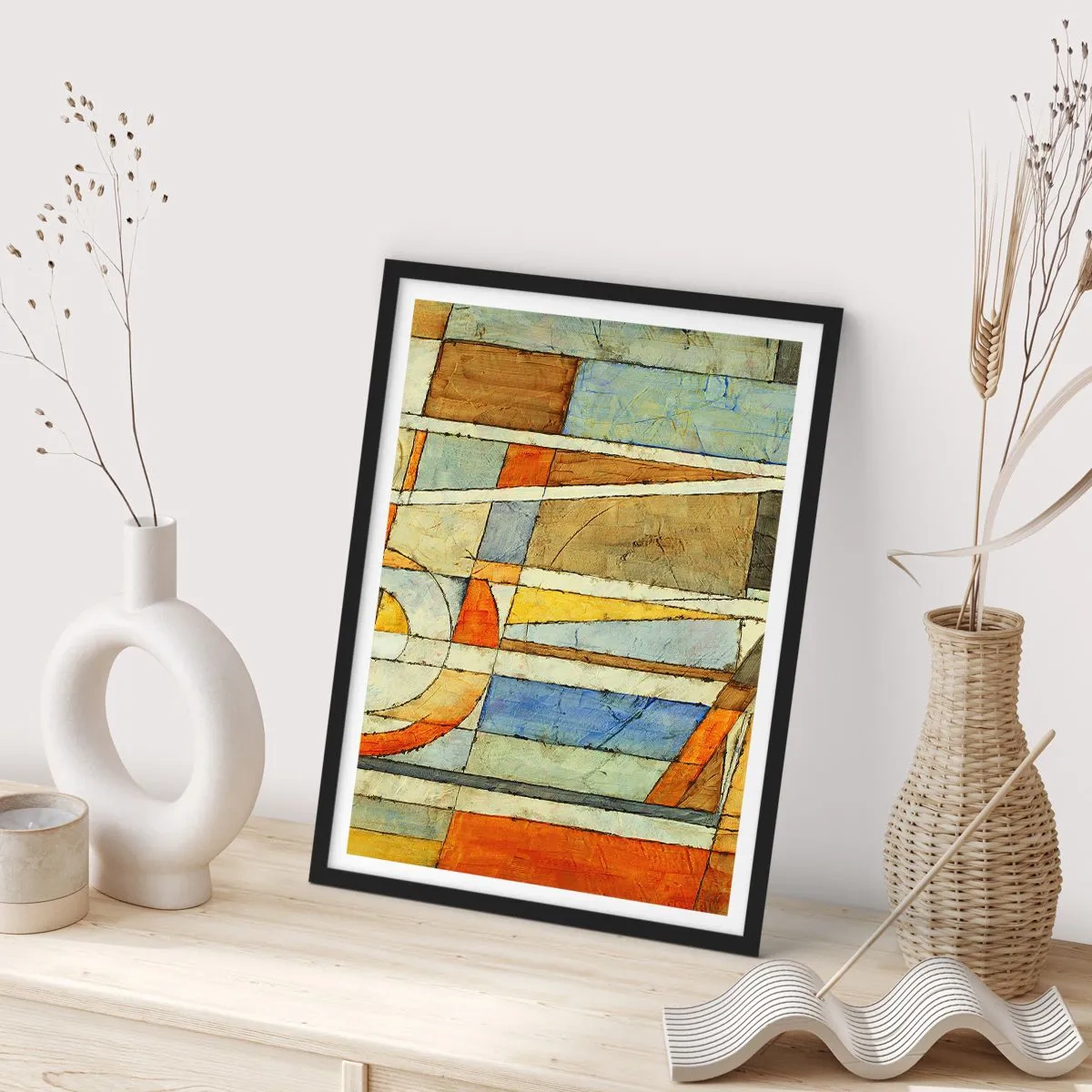 Poster in einem schwarzem Rahmen - Kubismus auf der Baustelle - 30x40 cm