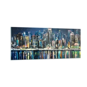 Glasbild - Bild auf glas - Kaskade von Lichtern - 100x40 cm