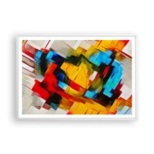 Poster in einem weißen Rahmen - Ein bunter Interleaver - 100x70 cm