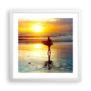 Poster in einem weißen Rahmen - Die Rückkehr des Kriegers - 40x40 cm