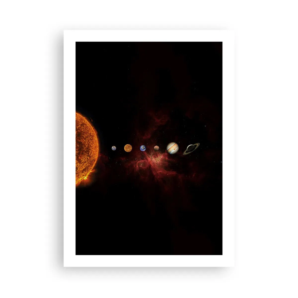 Poster - Das Sonnensystem mit Planeten vor dem Hintergrund des Weltraums - 50x70cm - Unsere Nachbarschaft - Moderne Wanddekoration für Wohnzimmer und Schlafzimmer ARTTOR