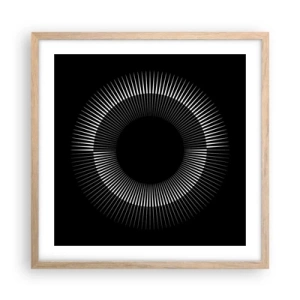 Poster in einem Rahmen aus heller Eiche - Schwarze Sonne - 50x50 cm