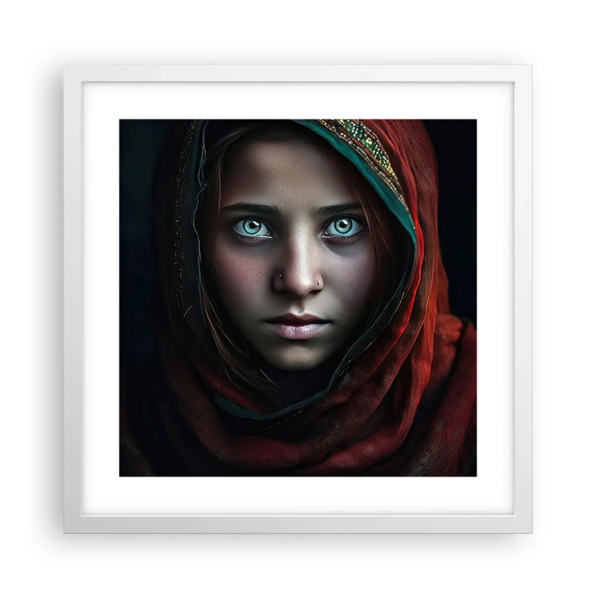 Poster in einem weißen Rahmen - Prinzessin aus dem Osten - 40x40 cm