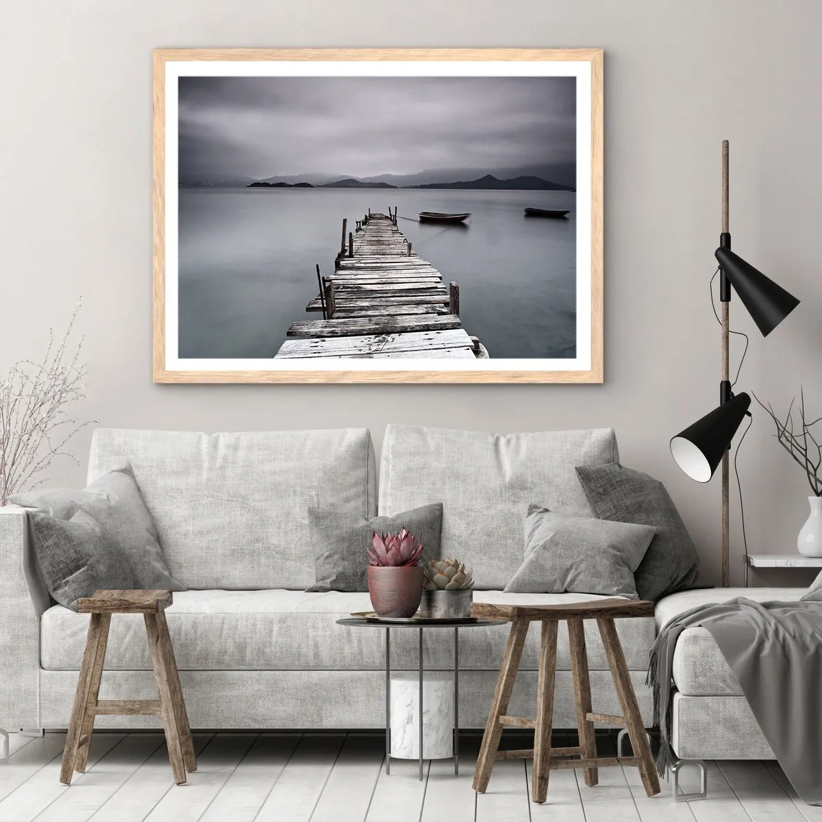 Poster in einem Rahmen aus heller Eiche - Du kannst morgen gehen - 100x70 cm