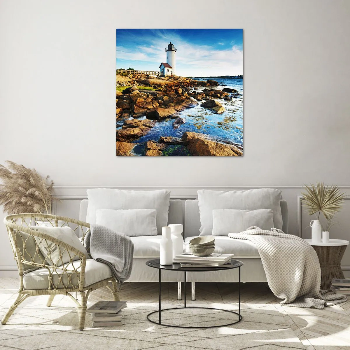 Glasbild - Bild auf glas - Komm glücklich zurück, ich warte - 70x70 cm